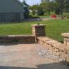 stone pillars and sitting wall in Lakeville