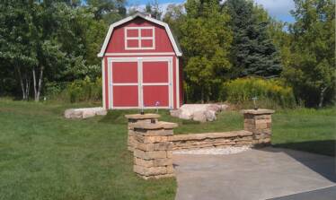 patio and sitting wall
