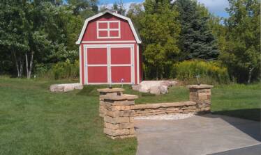 patio and sitting wall